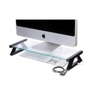 Monitor Stand Esselte 57cm glass with USB ports
