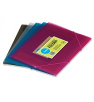 Document folder tudor a4 3 flap trans blue