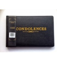 Ozcorp Classic Black Condolence Book with Gold Edges GBK08