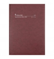 Collins Debden Appointment Diary 2026 A4 'Day-To-Page 15 mins' -Burgundy