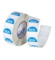 Label Avery 24MM Monday Removable Blu/White 1000/Roll