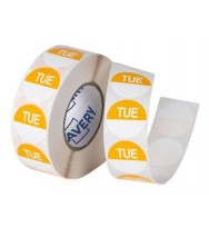 Label Avery 24MM Tuesday Removable Yellow/White 1000/Roll
