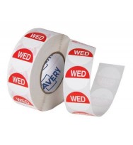Label Avery 24MM Wednesday Removable Red/White 1000/Roll