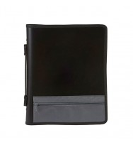 BINDER MARBIG 25MM 2 RING ZIP W/STORAGE POCKET & HANDLE BLACK