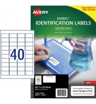 AVERY 959230 NO PEEL WHITE  LABEL  L6145- 40UP 45.7X25.4MM 10/PK