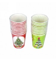 Paper Cups with CHRISTMAS Print Assorted -Pack 10