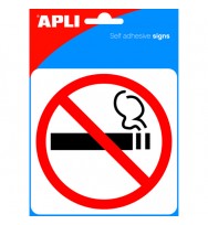 Sign Apli Self Adhesive Pack 1 No Smoking 