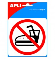 Sign Apli Self Adhesive Pack 1 No Eating
