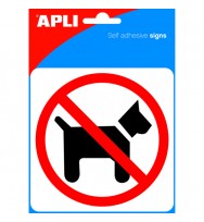 Sign Apli Self Adhesive Pack 1 Dogs Forbidden