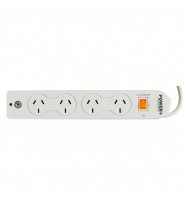 Powerboard 4 Outlet with overload Protection, Surge and Master Switch