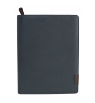 Compendium DEBDEN Quarto Compact With Wiro Note Pad Zippered -Dark Grey