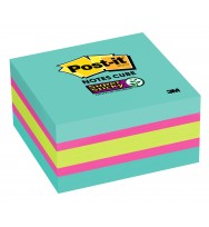 Notes Super Sticky Post-It 76X76MM Cube 2027-SSAFG Aqua Mix 360 Sheets