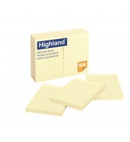 Notes Sticky Highland 100X152MM Lined 6609 Yellow Pack 12