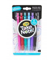 Pen Crayola Take Note Washable Assorted Colours Pack 6