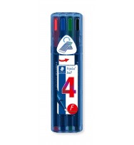 Pen Staedtler Triplus Ball Fine Wallet Assorted Colours PK 4