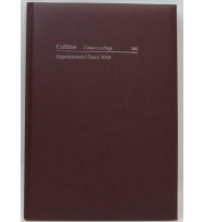 Diary 2019 Collins A4 Appointment '2 Days to a Page 30 mins' Burgundy