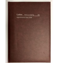 Diary 2019 Collins A4 Appointment 'Week to opening 1hr' Burgundy