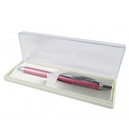 Pen pentel energel bl407 rt metallic pink barrel in gift box