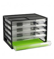 Document Cabinet ITALPLAST 5 Drawer Greener -Recycled Black