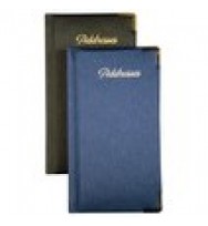 Address Book Cumberland 90X160MM Slimline PU Gold Corners -Black