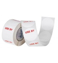 Label Avery 40MM 'Use By' Removable White/Red 500 Roll