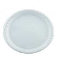 Plate WRITER 180mm Disposable Plastic White -Pack 50