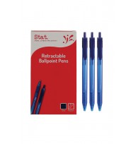 STAT Retractable Ballpoint Pen 1.0mm Medium Blue BX 12