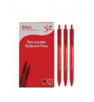 STAT Retractable Ballpoint Pen 1.0mm Medium Red BX  12 