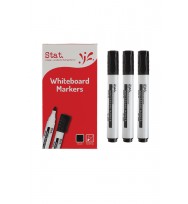 STAT Whiteboard Marker 2mm Bullet Nib Black BX 12