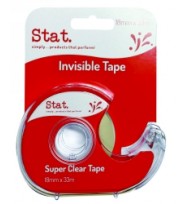 STAT TAPE INVISIBLE 18MM X 33M ON DISPENSER  EA/BX 12 