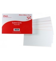 STAT  SYSTEM CARDS 6X4 RULED WHITE PK 100 EA 