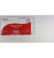 STAT SYSTEM CARDS 8X5 RULED WHITE PK 100 EA 