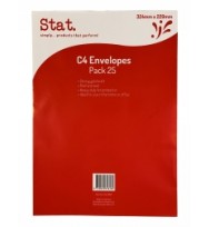 STAT ENVELOPE C4 KRAFT PEEL/SEAL PK 25 EA 