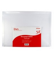 Document Wallet F/C PP W/gusset Clear Pk 10 Ea 