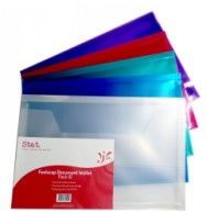 Document Wallet F/C PP W/Gusset Asst Pk 10 Ea 
