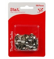 Thumb Tacks STAT Silver -Pack 100