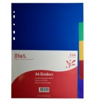 Dividers A4 PP 5 Tab Ea 