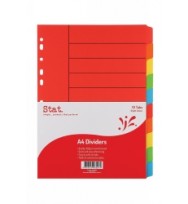 STAT Divider A4 10 Tab Manilla Bright Colours Ea