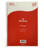 STAT  NOTEBOOK A4 BOARD COVER 120 PG  EA/PK 10 