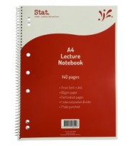 STAT NOTEBOOK A4 LECTURE BOARD COVER 140 PG EA/PK10 
