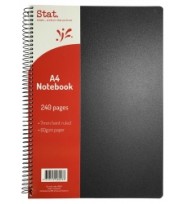 STAT NOTEBOOK A4 PP COVER 240PG EA/PK 5