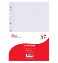 STAT RULED NOTEPAD HOLE PUNCHED A4 EA