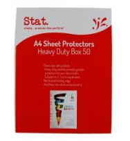 STAT Sheet protectors A4 Heavy Weight 70 Micron Clear Bx50 Ea 