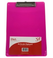 STAT CLIPBOARD A4 ACRYLIC RED 