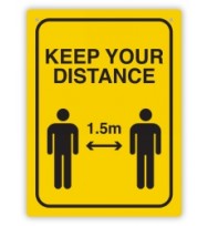 Social distancing signs 225 x 300 - 1.5 metres apart