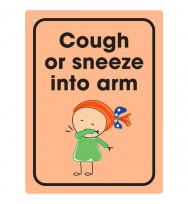 DURUS Cough or Sneeze in Arm Wall Sign 225 x 300mm