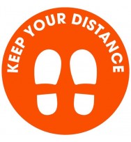 DURUS Social Distancing Adhesive Outdoor Floor Decal Orange