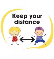 DURUS Social Distancing Adhesive Outdoor Floor Sign