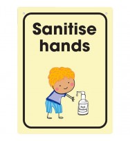 DURUS Sanitise Hands Wall Sign 225 x 300mm
