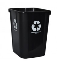 Bin ITALPLAST 32L 320X360X400MM Greener  'Recycling Materials Only' -Black